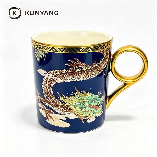 Dragon Gold Rim Ceramic Mug