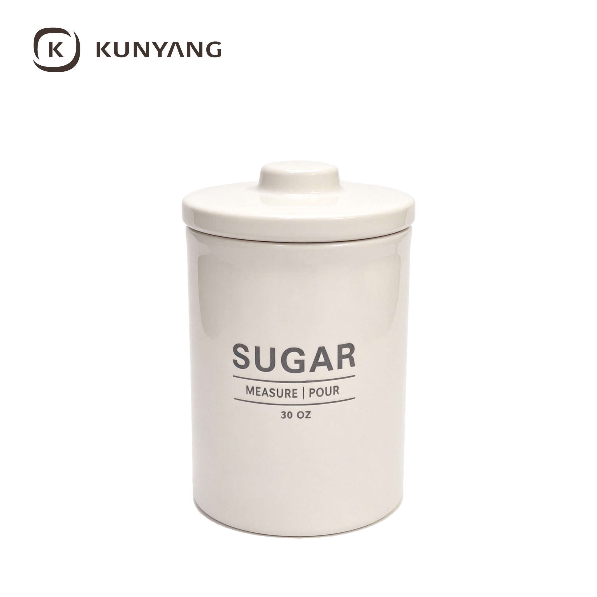 White Ceramic Coffee Canister with Lid