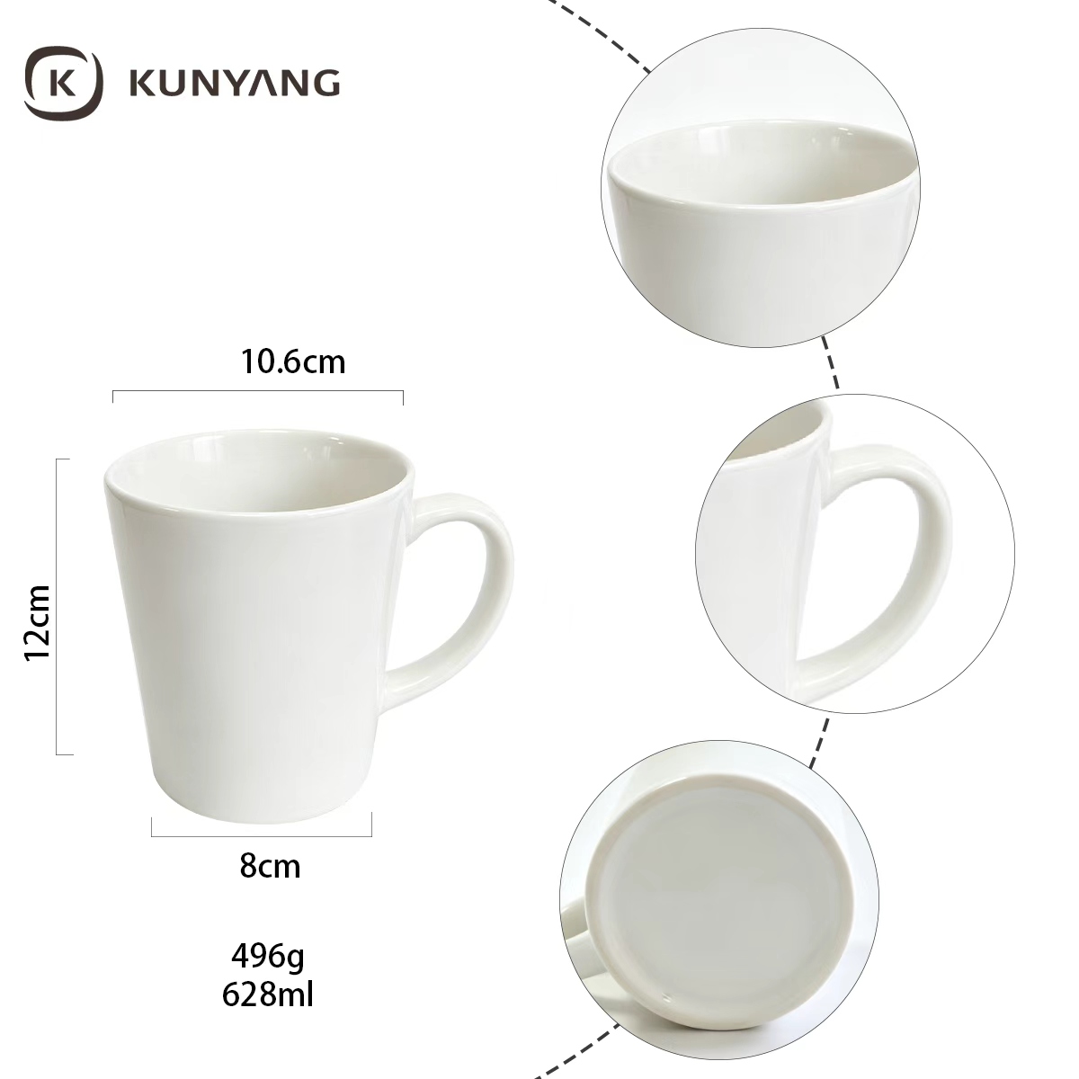 Ultra Thin Light Kun Ceramic Mug