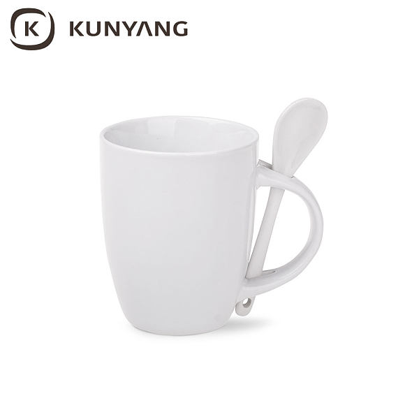 11oz Color Spoon Mug White