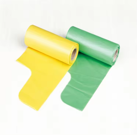 cross tie garbage bag on roll green