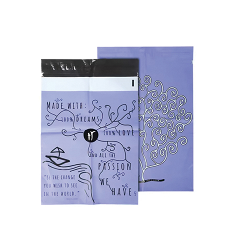 plastic mailer bag purple