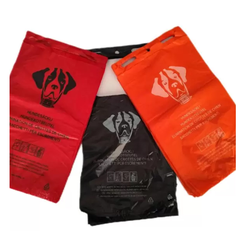 colorful dog poop bag in block