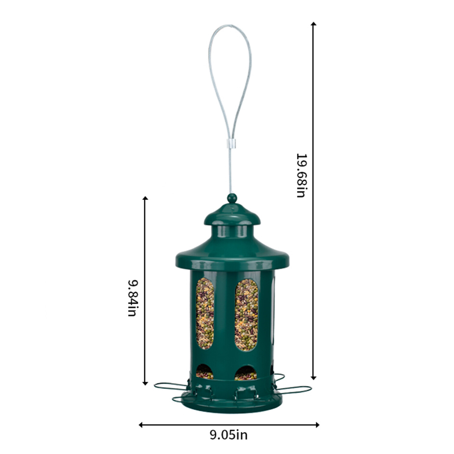 b Shop Lantern bird feeder - dark green