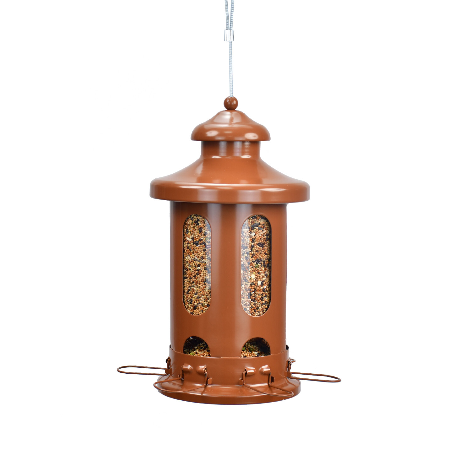 Pitoutfir lantern bird feeder a red copper color