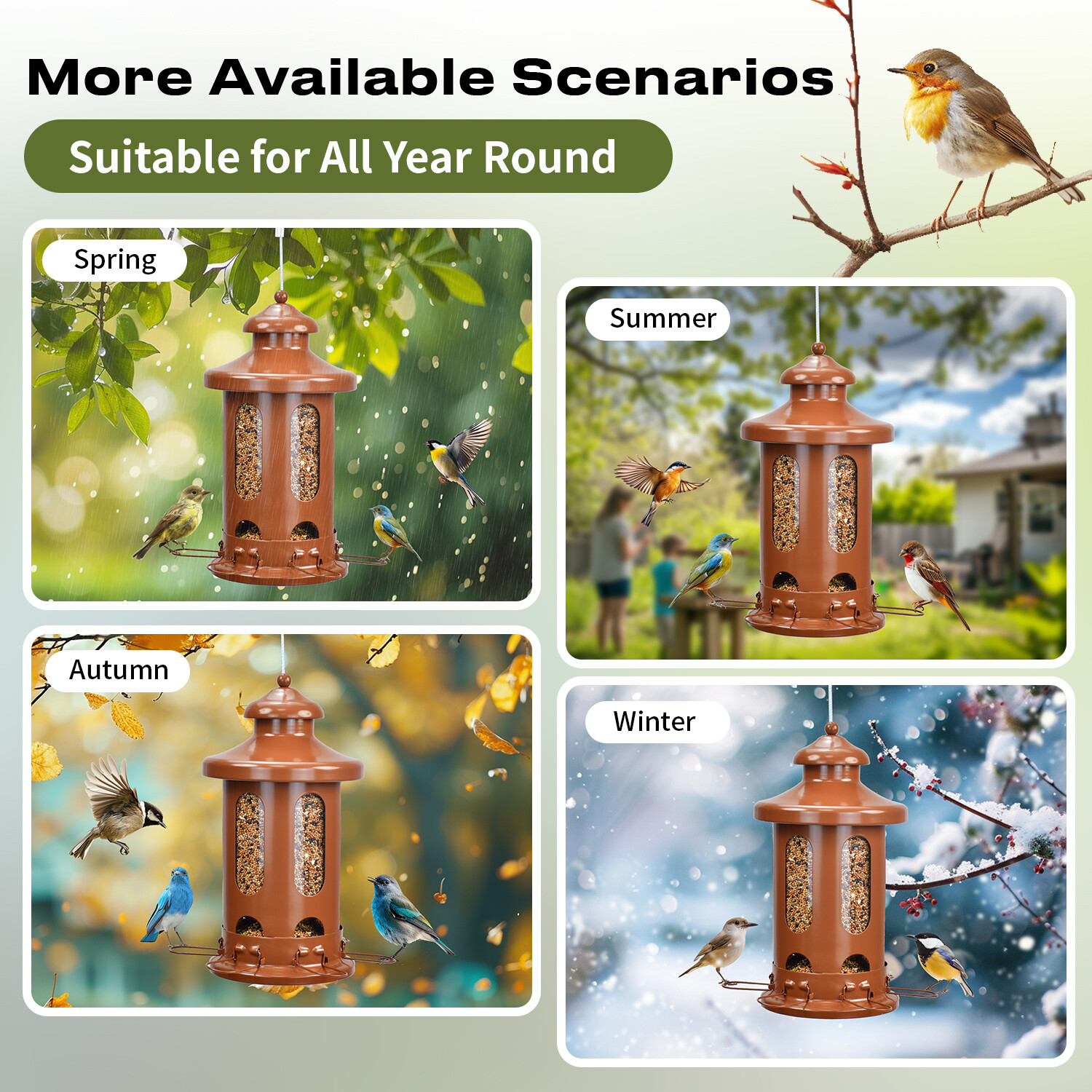 Pitoutfir lantern bird feeder a red copper color