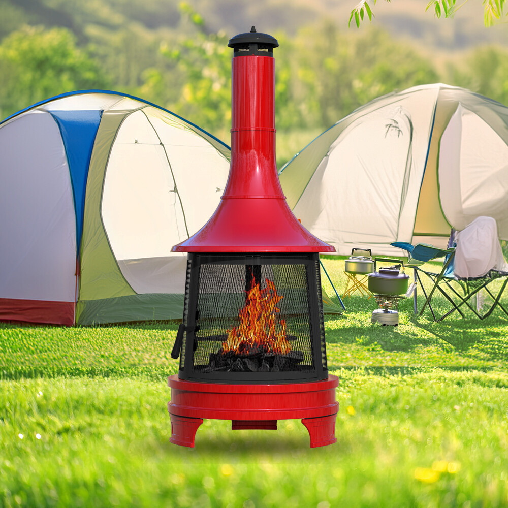 Outdoor barbecue high stove red