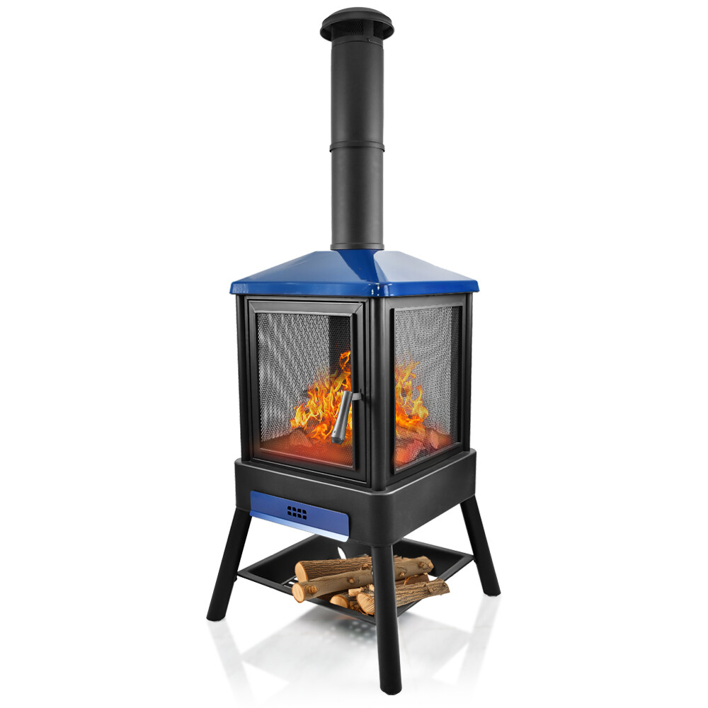 Blue square stove picture