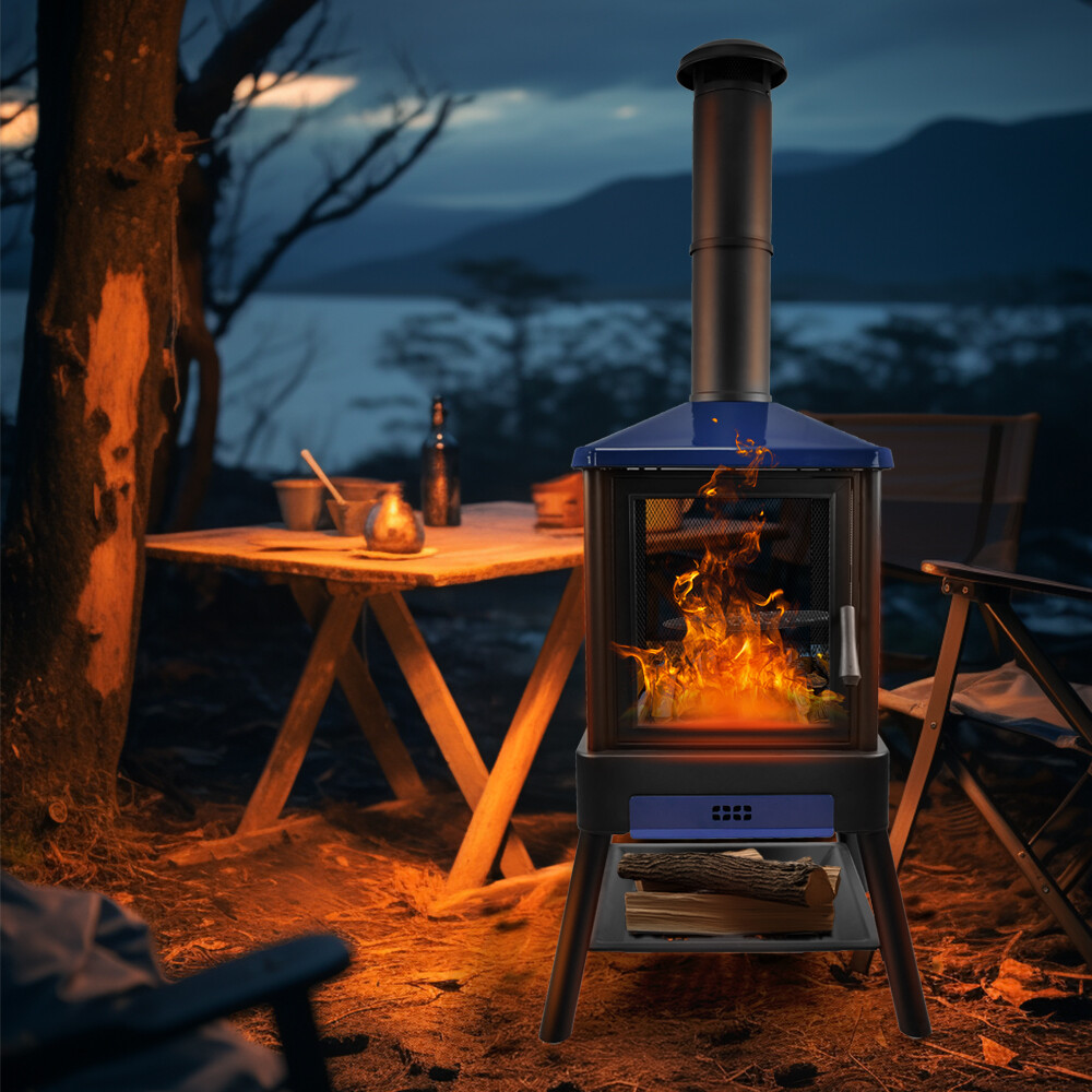 Blue square stove picture