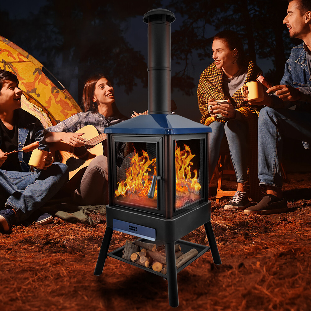 Blue square stove picture