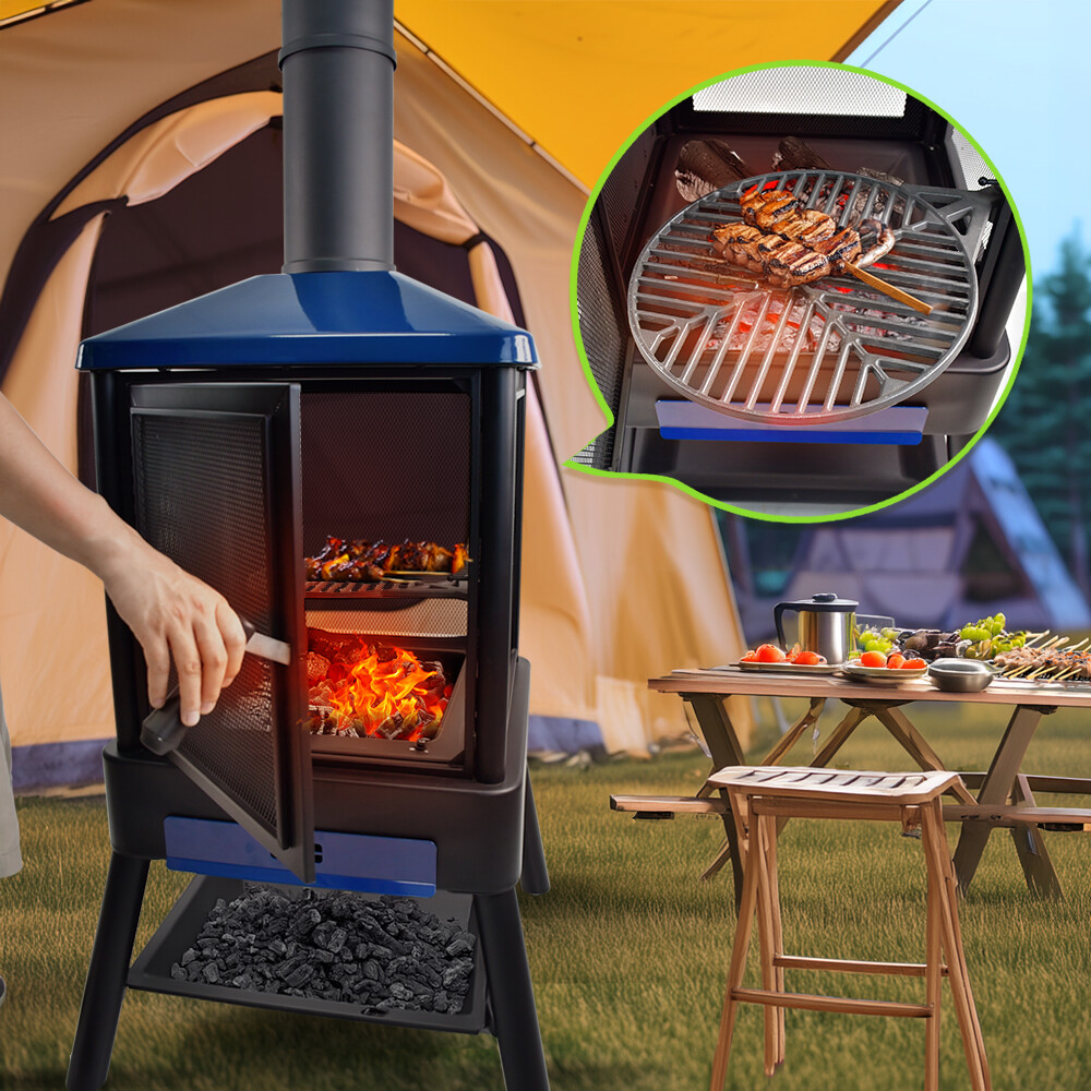 Blue square stove picture