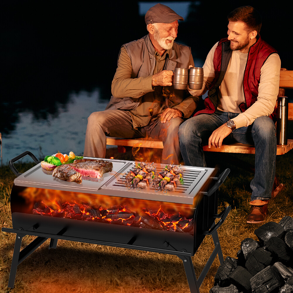 Double-deck barbecue stove