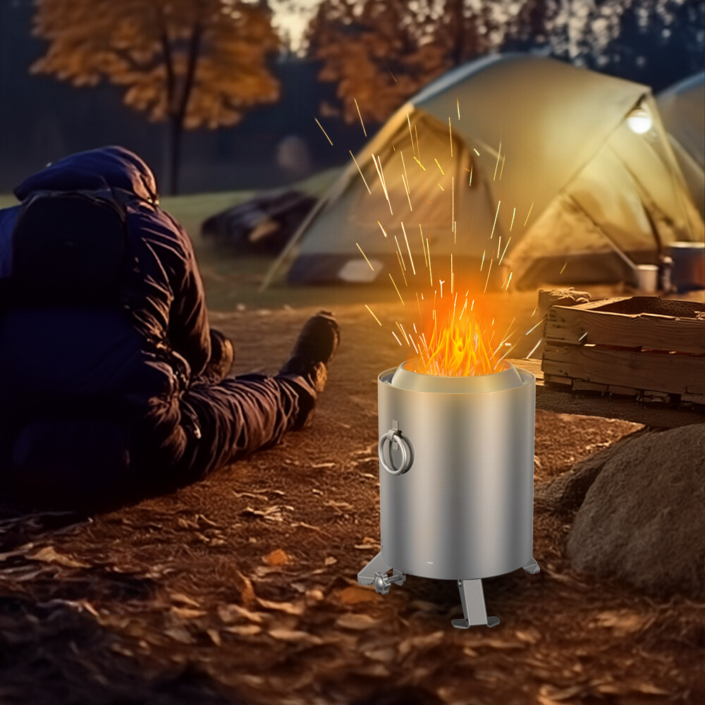 Small stainless steel barbecue stove