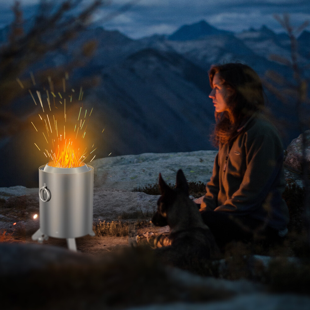 Small stainless steel barbecue stove