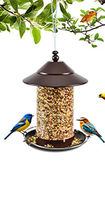 p Shop round tube PC bird feeder - brown