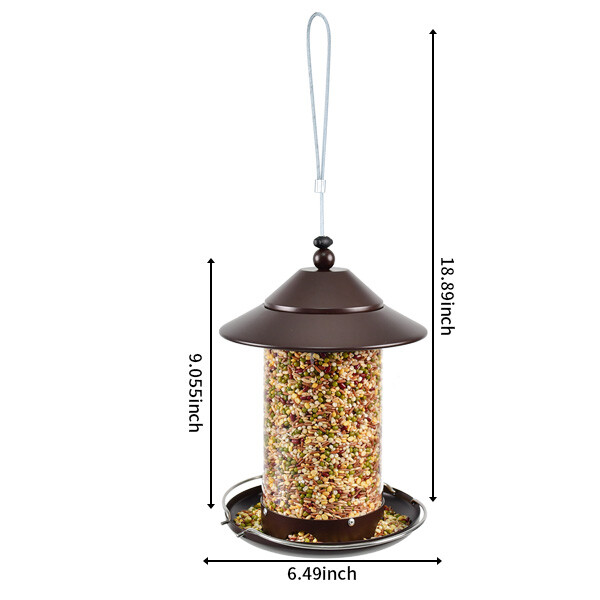 p Shop round tube PC bird feeder - brown