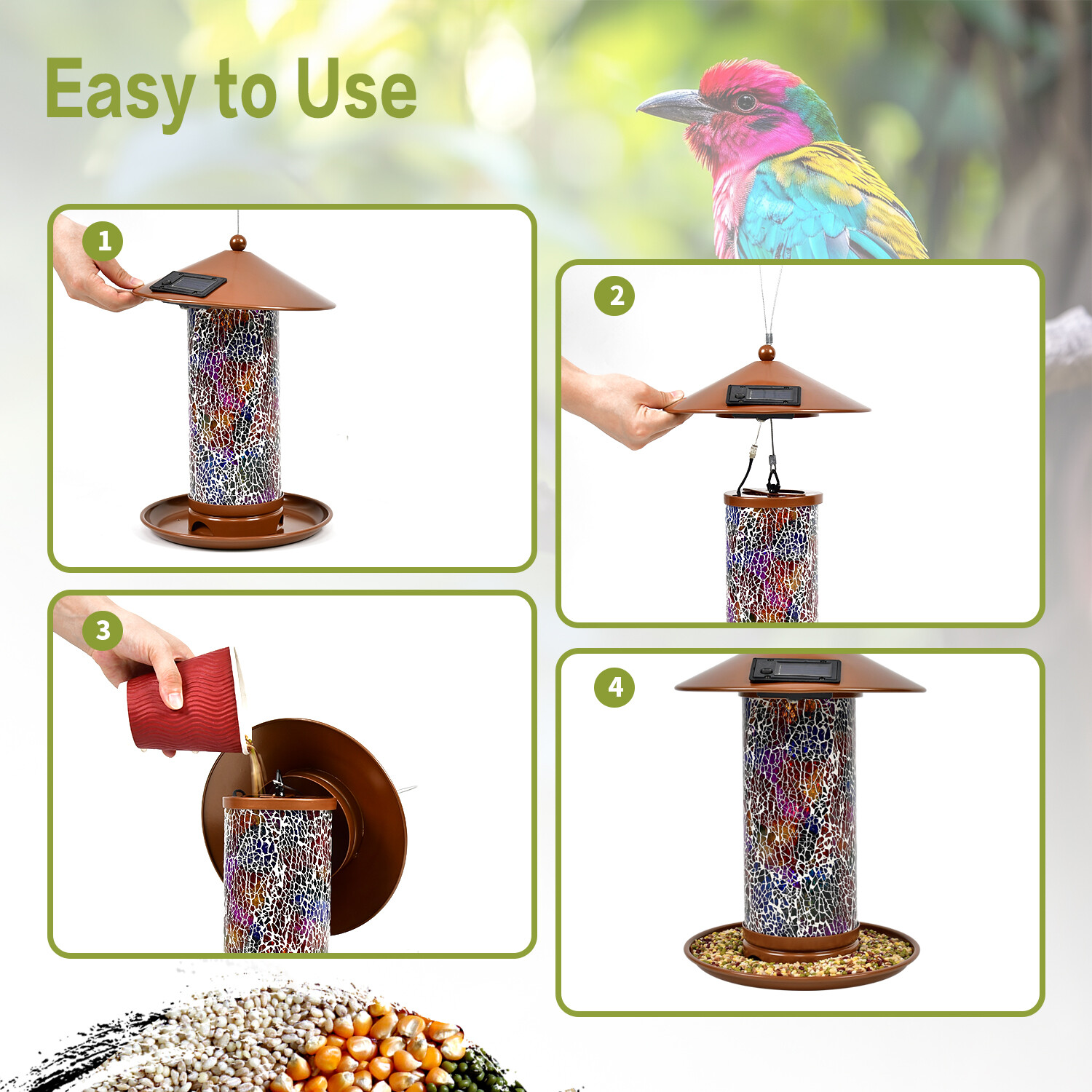 Z Shop solar bird feeder