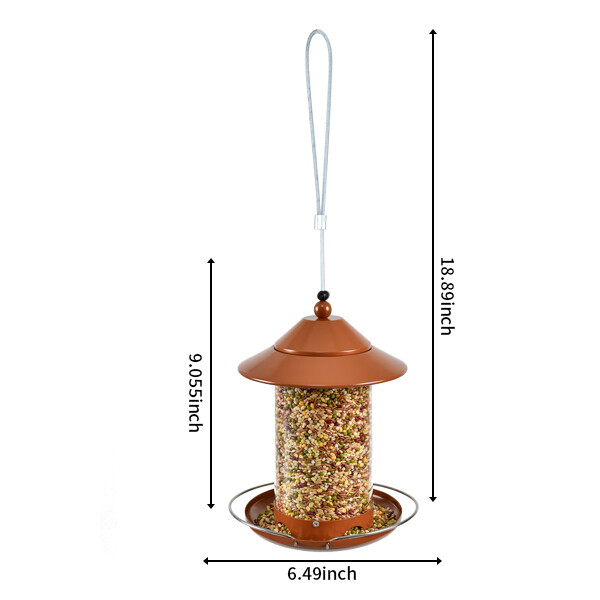 z Shop round tube PC bird feeder - red copper