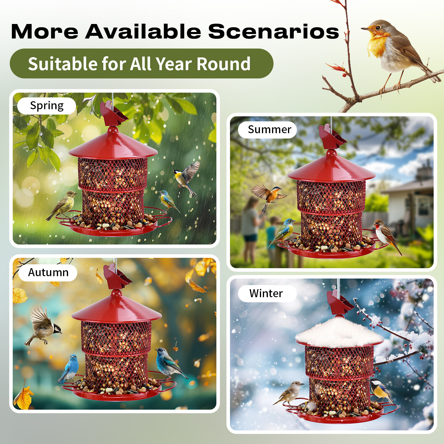 Large red bird feeder