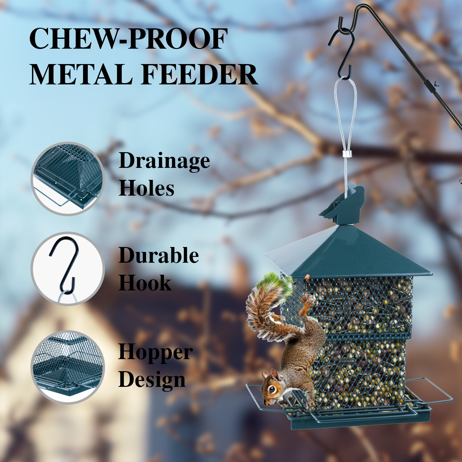 Square bird feeder