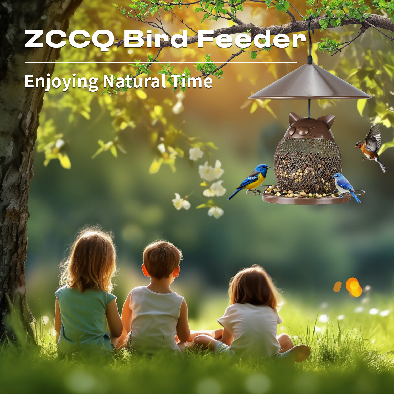 Brown owl bird feeder