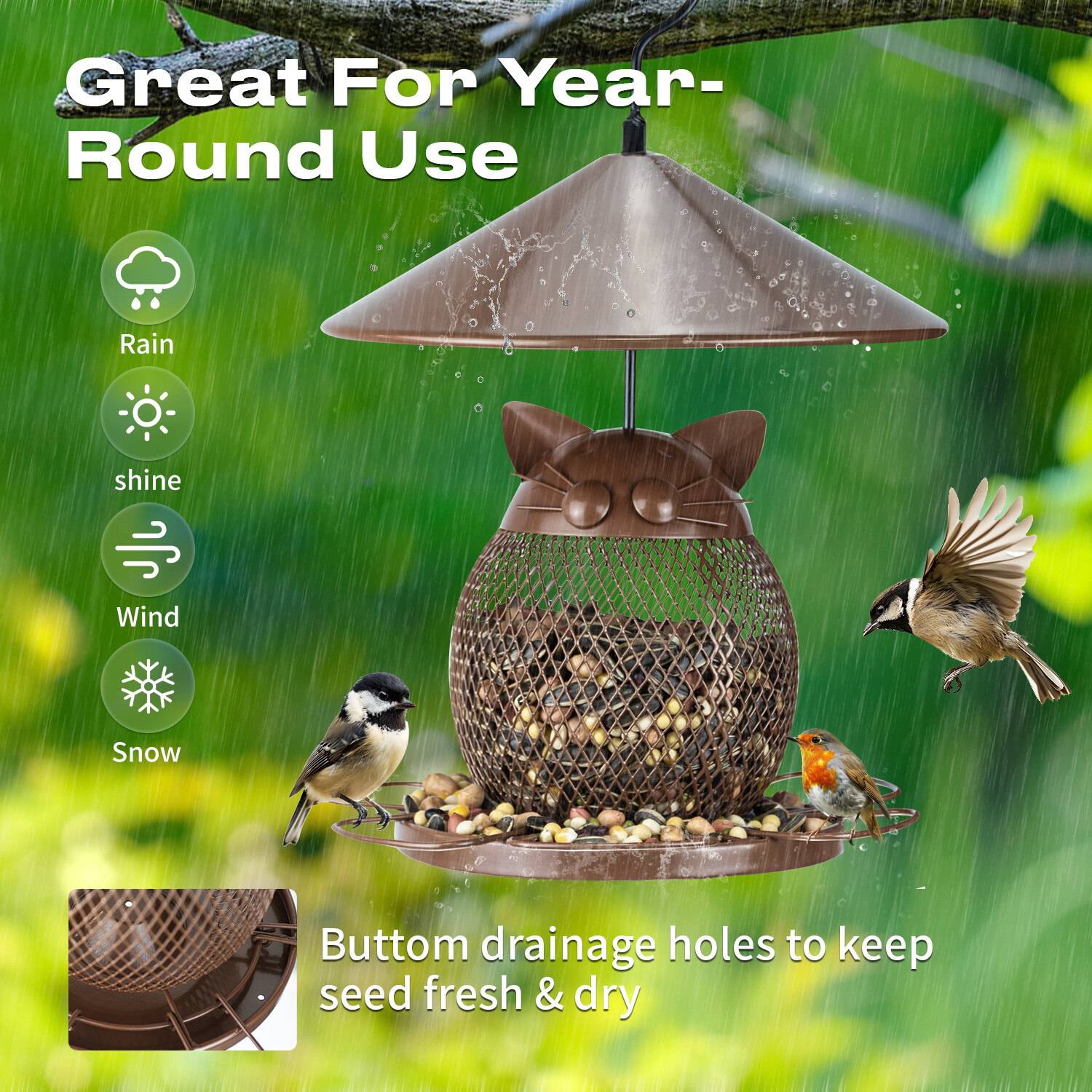 Brown owl bird feeder