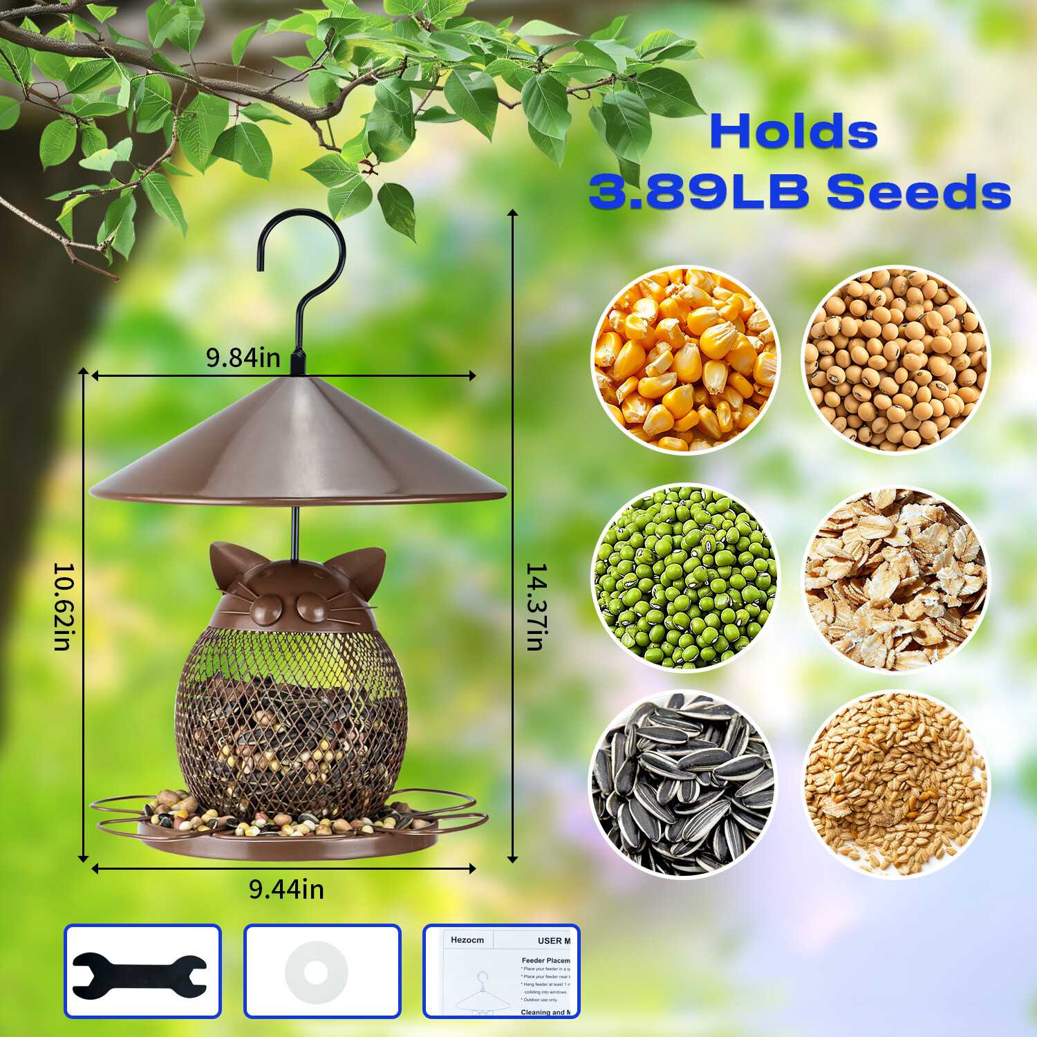 Brown owl bird feeder