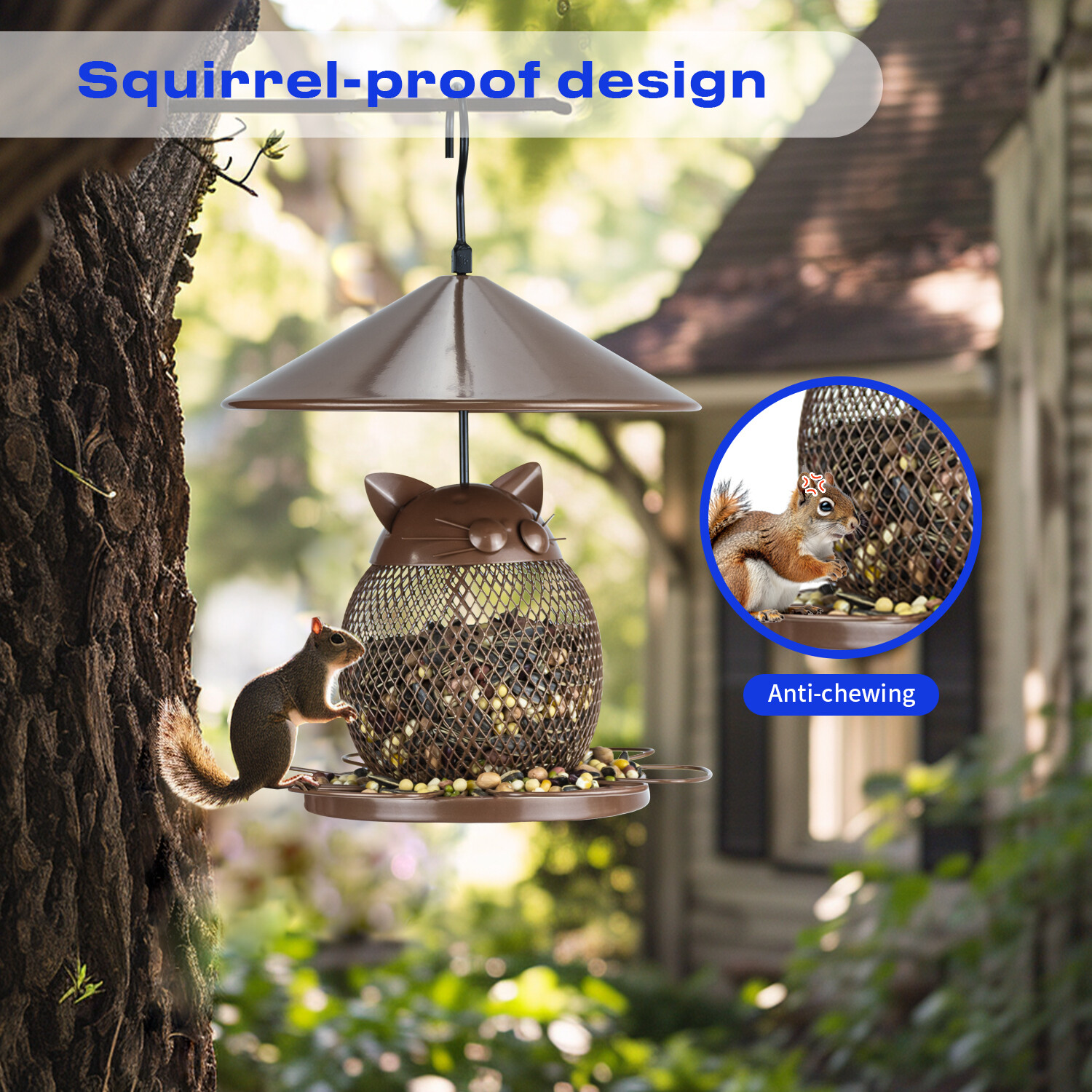 Brown owl bird feeder