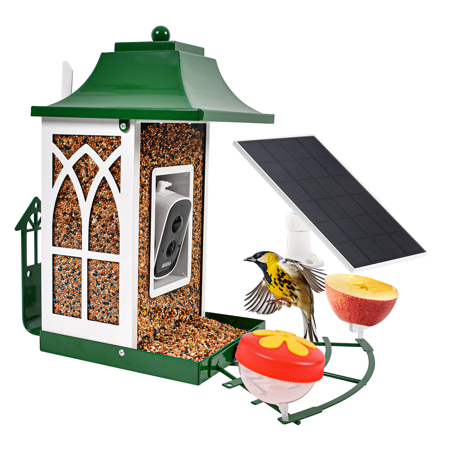 Green smart bird feeder