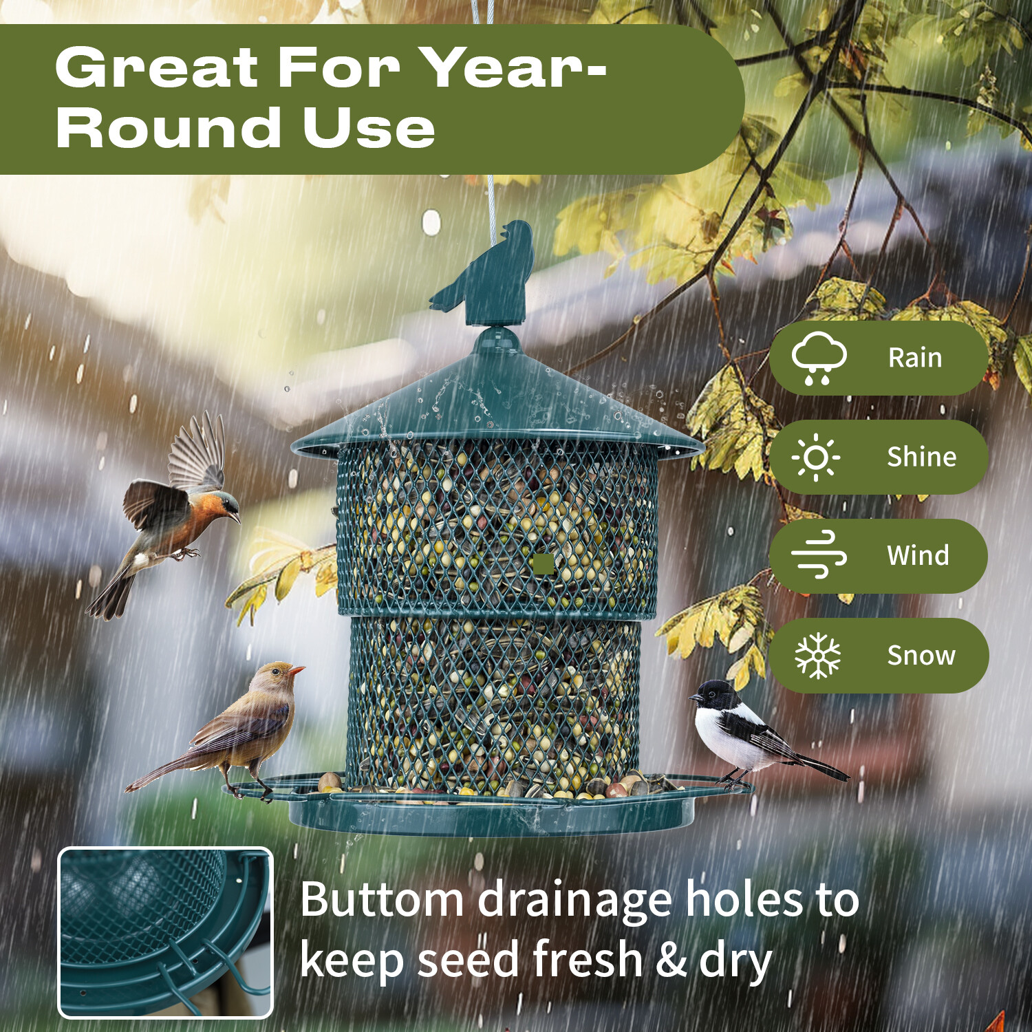 Retractable bird feeder