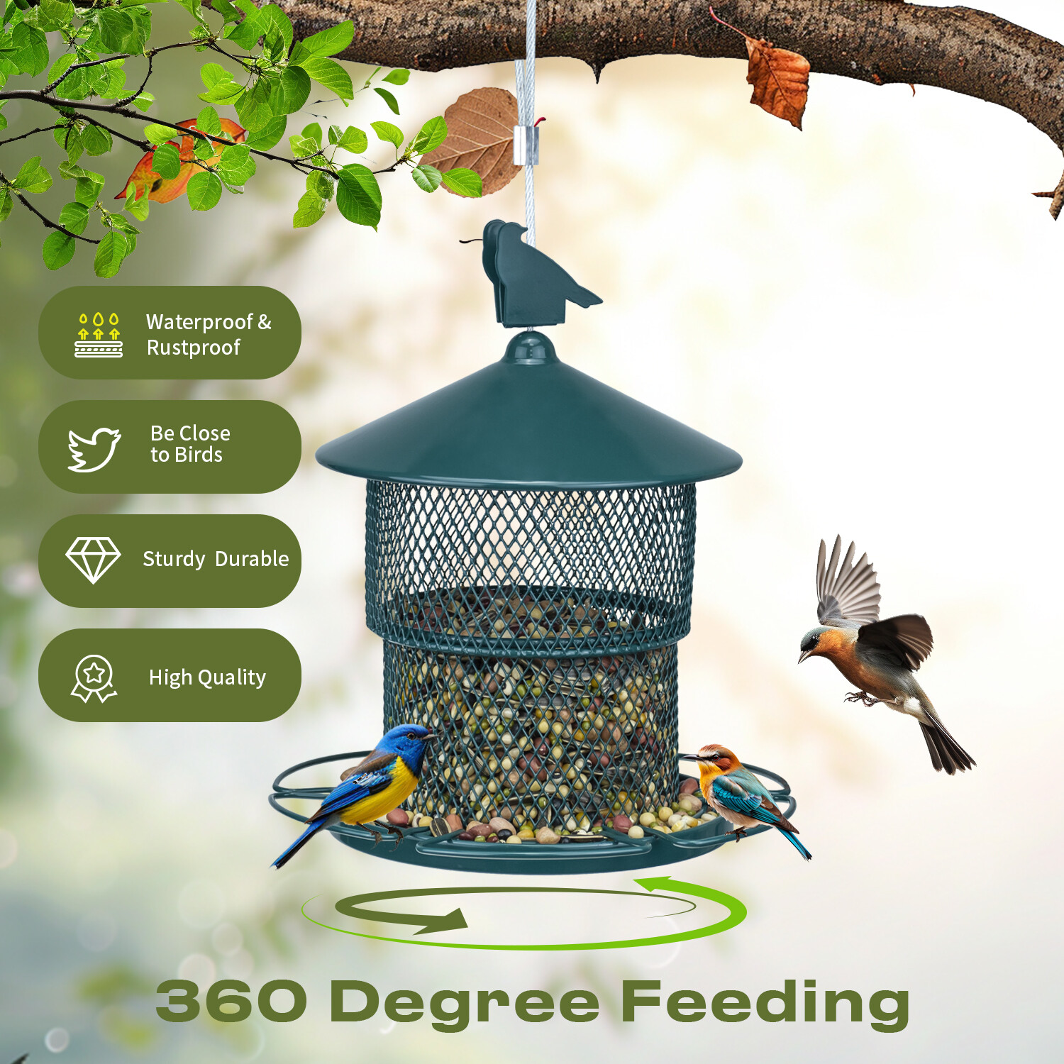 Retractable bird feeder