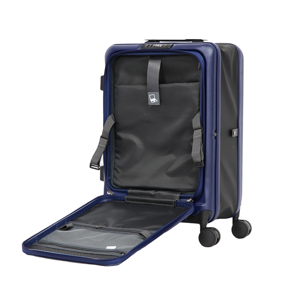 Front Open ABS   Trolley Case Collapsible Travel Suitcase Folding Luggage with Laptop Compartment Structural Design Patent COUNTERFEITING is illegal