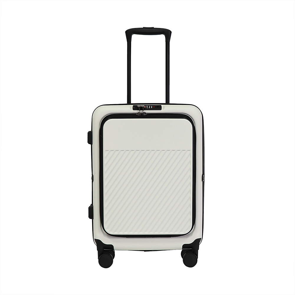 Front opening folding luggage with hook cup holder good quality hotsales trolley case