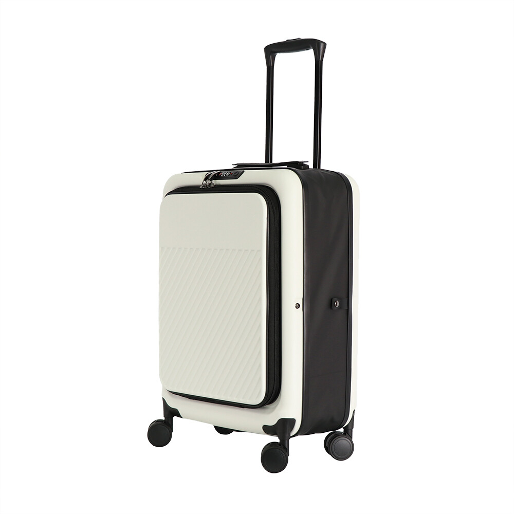 Front opening folding luggage with hook cup holder good quality hotsales trolley case