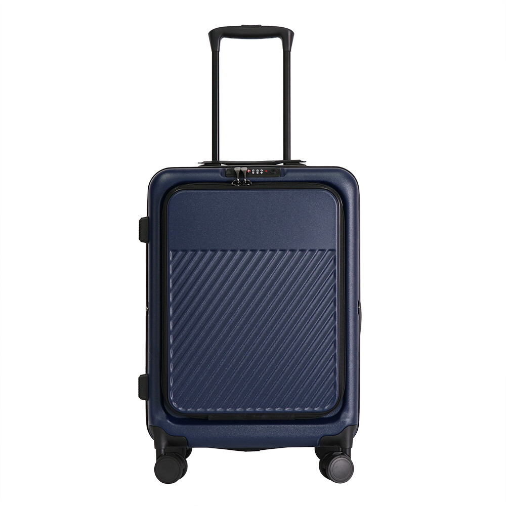 Front opening folding luggage with hook cup holder good quality hotsales trolley case