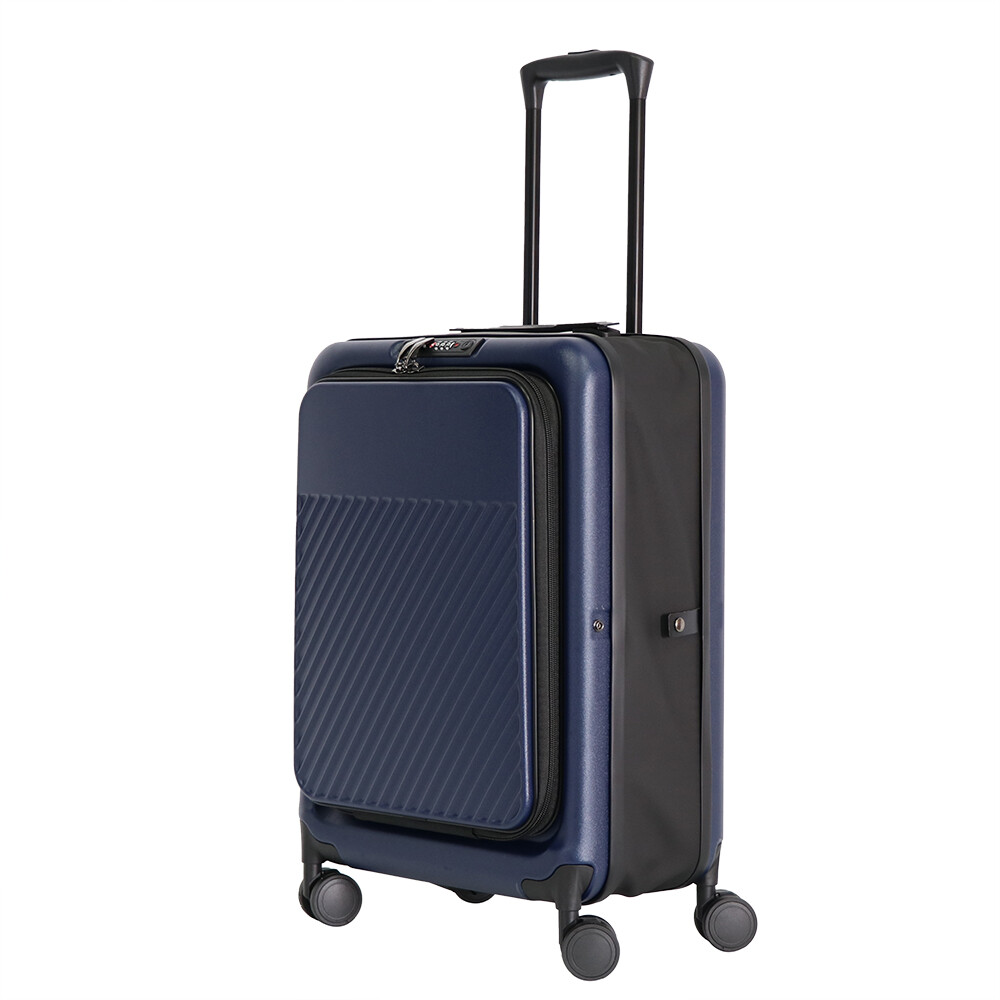 Front opening folding luggage with hook cup holder good quality hotsales trolley case