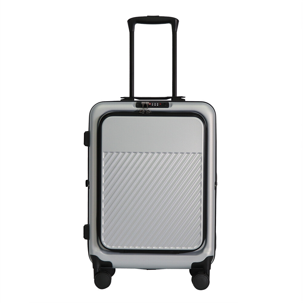 Front opening folding luggage with hook cup holder good quality hotsales trolley case