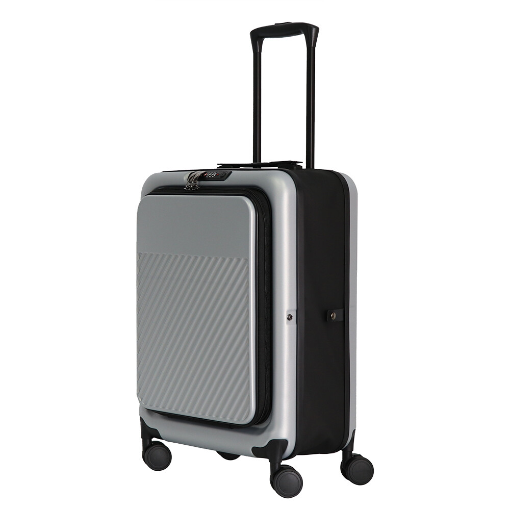 Front opening folding luggage with hook cup holder good quality hotsales trolley case