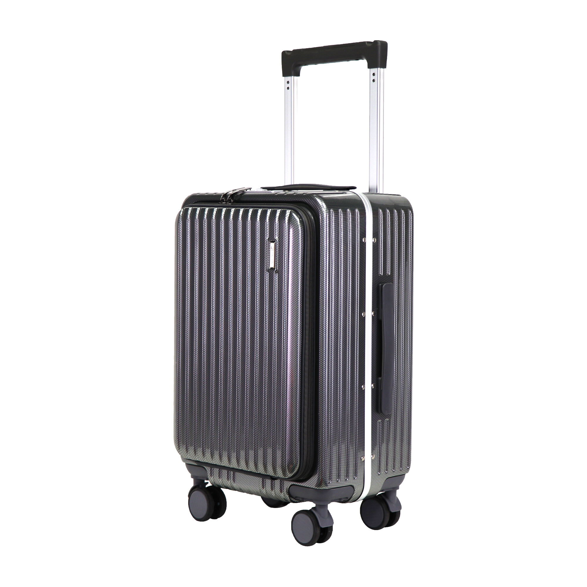 2025 High Quality Front Opening Suitcase with Wide Trolley  Aluminum Frame Luggage Sets with Wet/Dry Separation, Customization