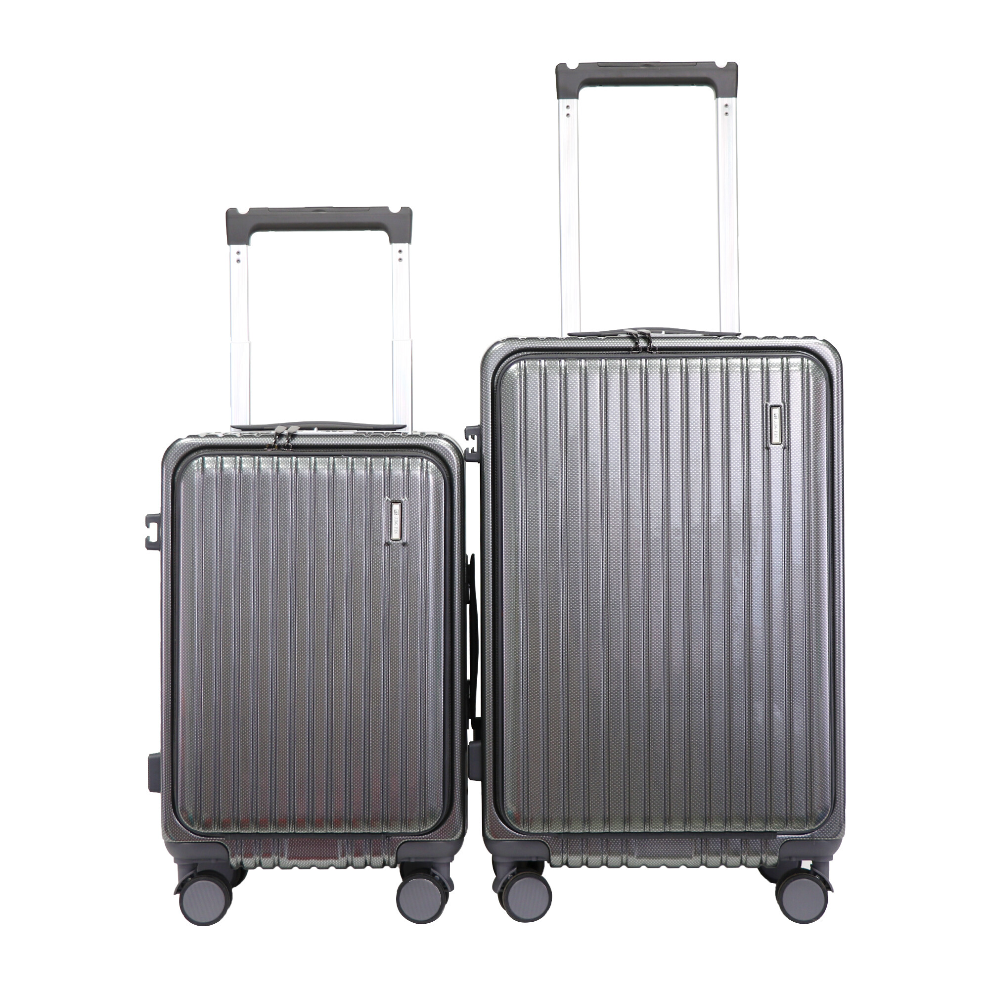 2025 High Quality Front Opening Suitcase with Wide Trolley  Aluminum Frame Luggage Sets with Wet/Dry Separation, Customization