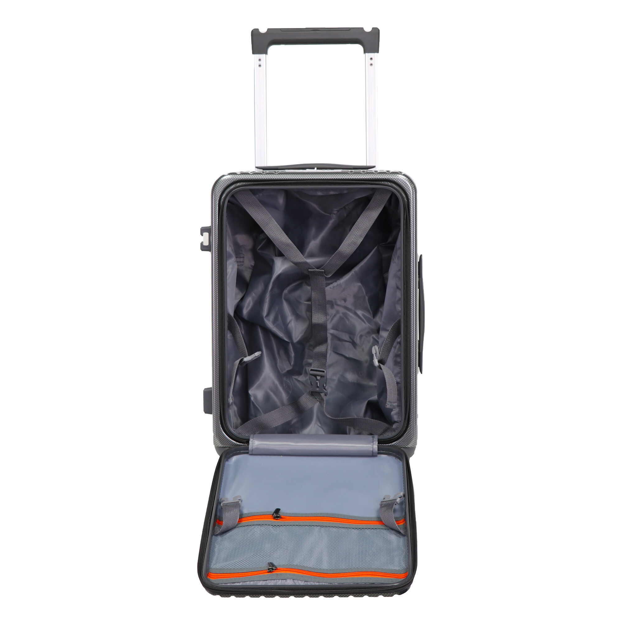 2025 High Quality Front Opening Suitcase with Wide Trolley  Aluminum Frame Luggage Sets with Wet/Dry Separation, Customization