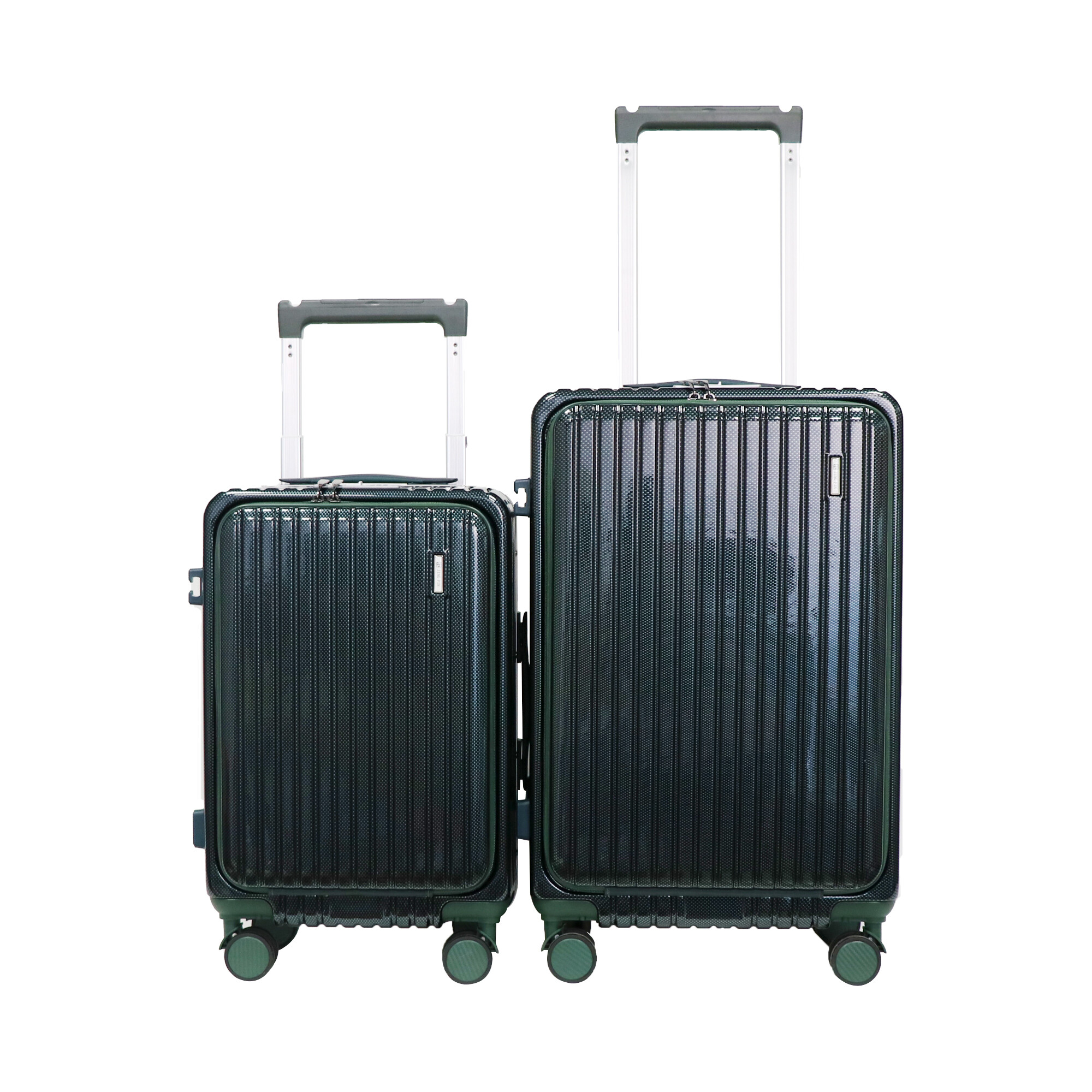 2025 High Quality Front Opening Suitcase with Wide Trolley  Aluminum Frame Luggage Sets with Wet/Dry Separation, Customization