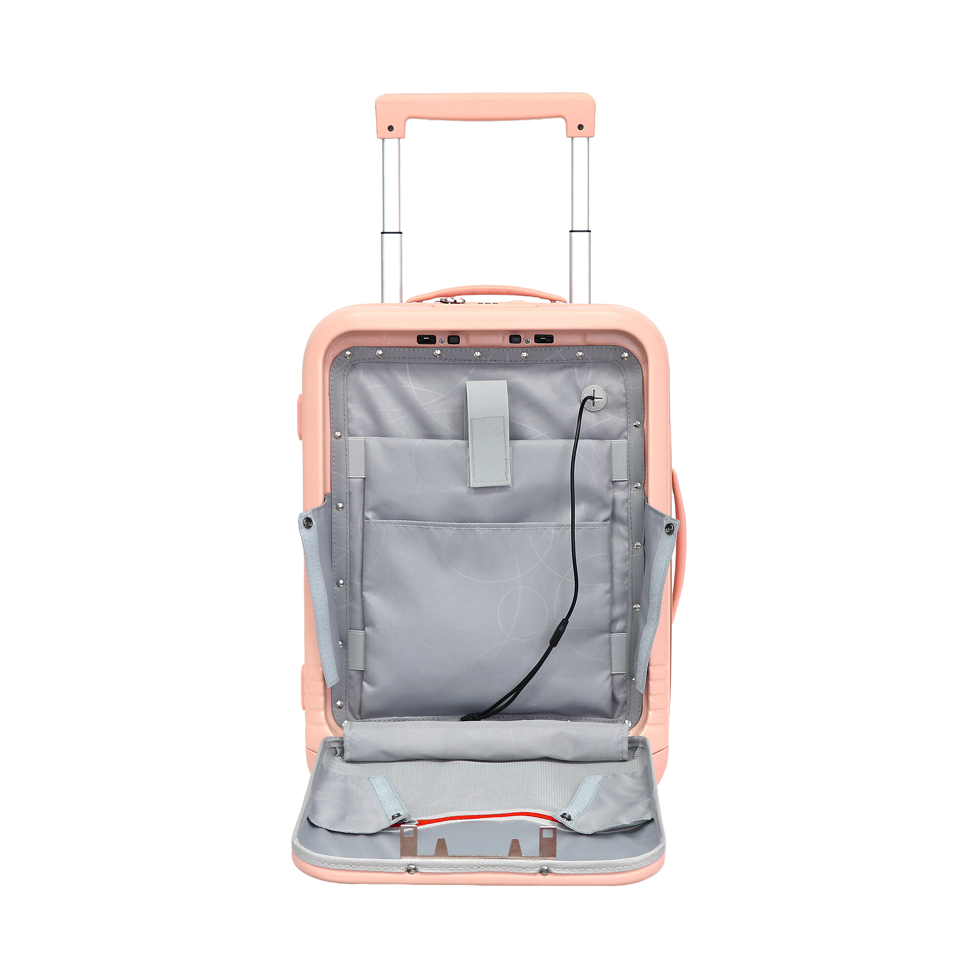 2025 Durable Hard-Shell PC Travel Suitcase Large Capacity Spinner TSA Lock USB Charging Port Zipper Frame Closure Popular Design