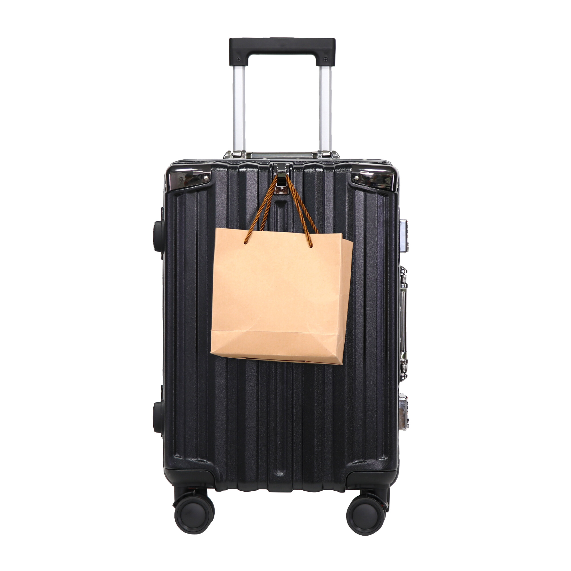 2025 New Model ABS+PC Aluminum Frame Suitcase Modern Fashion Style Lightweight Portable for Outdoor Business Use Front Hook