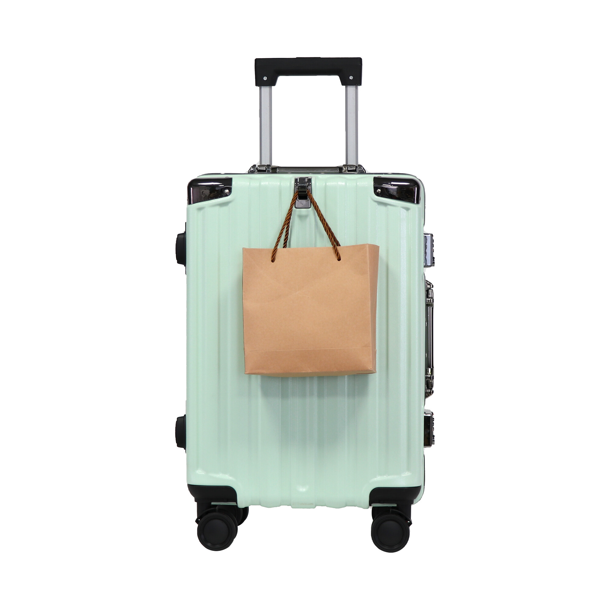 2025 New Model ABS+PC Aluminum Frame Suitcase Modern Fashion Style Lightweight Portable for Outdoor Business Use Front Hook