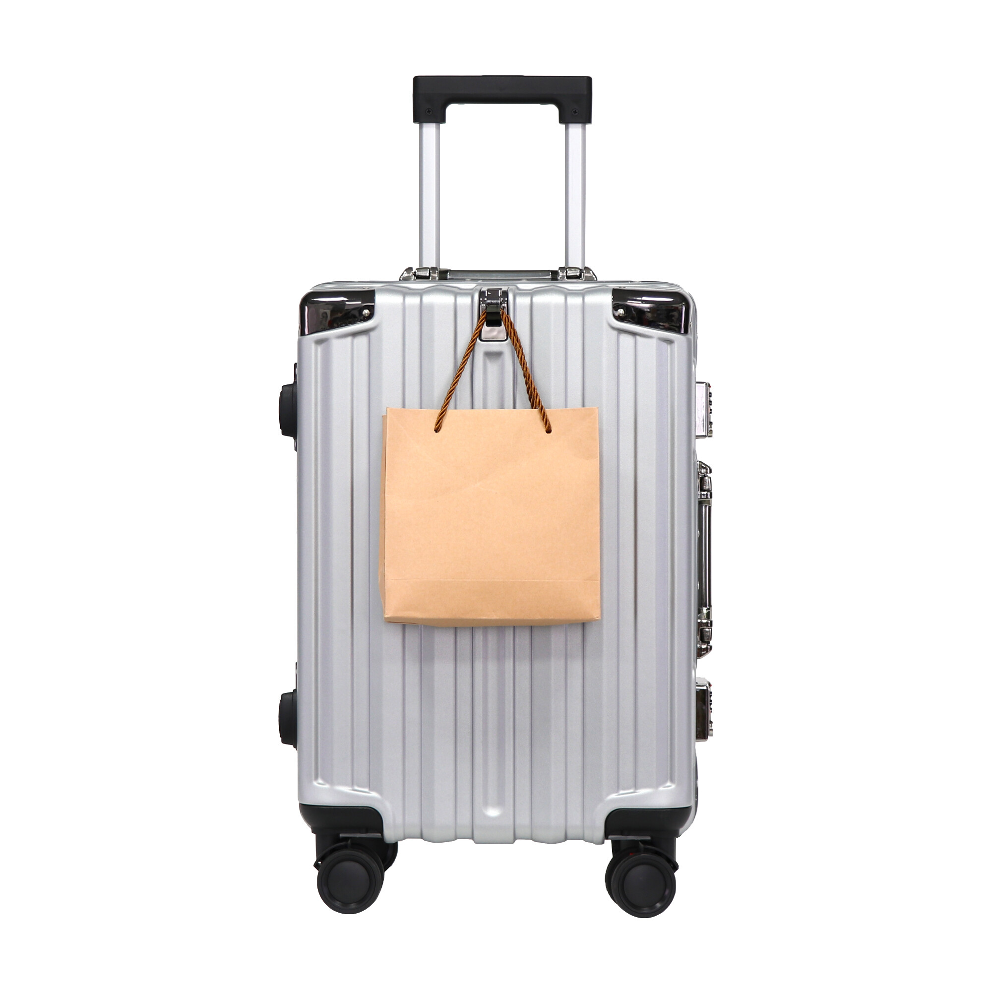 2025 New Model ABS+PC Aluminum Frame Suitcase Modern Fashion Style Lightweight Portable for Outdoor Business Use Front Hook