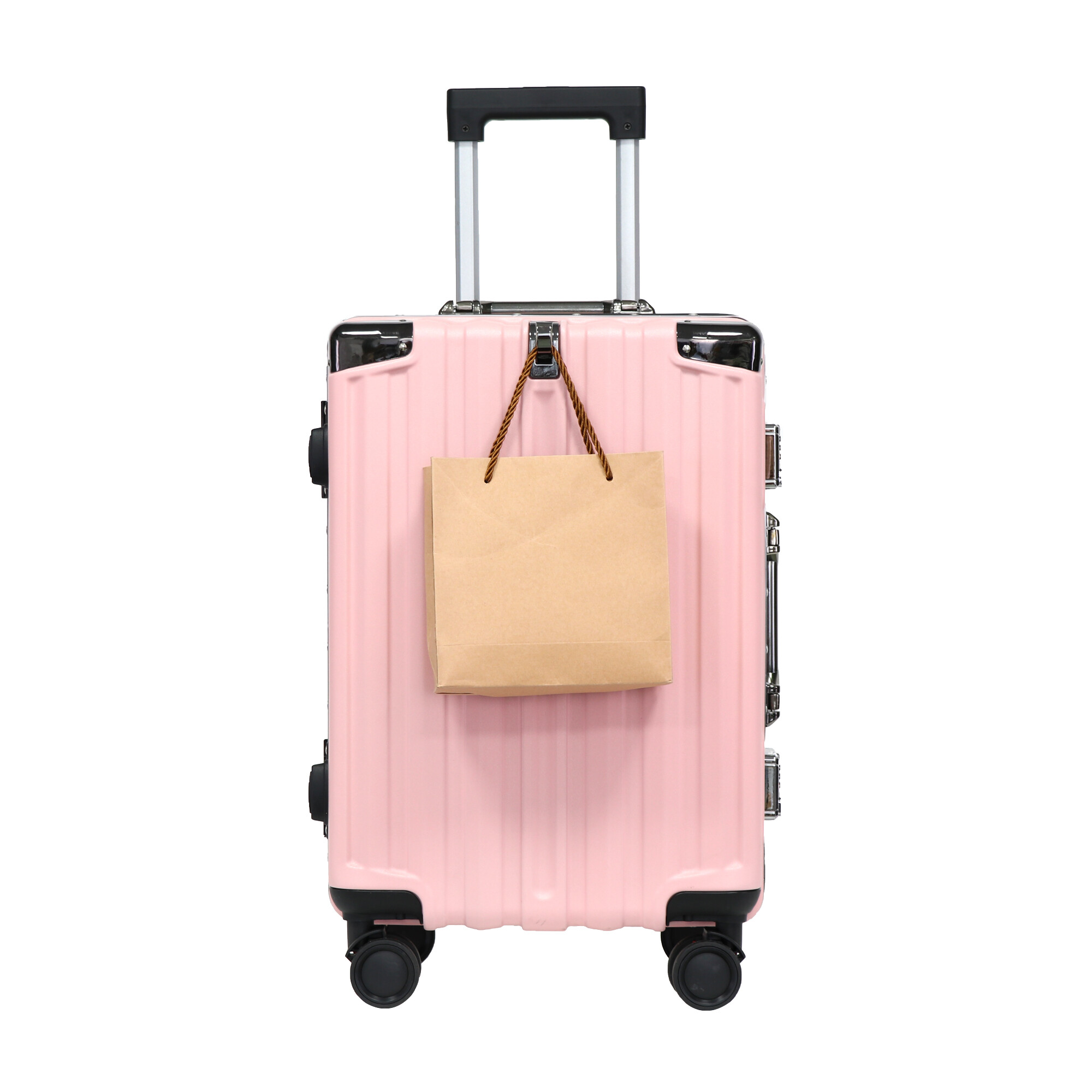 2025 New Model ABS+PC Aluminum Frame Suitcase Modern Fashion Style Lightweight Portable for Outdoor Business Use Front Hook
