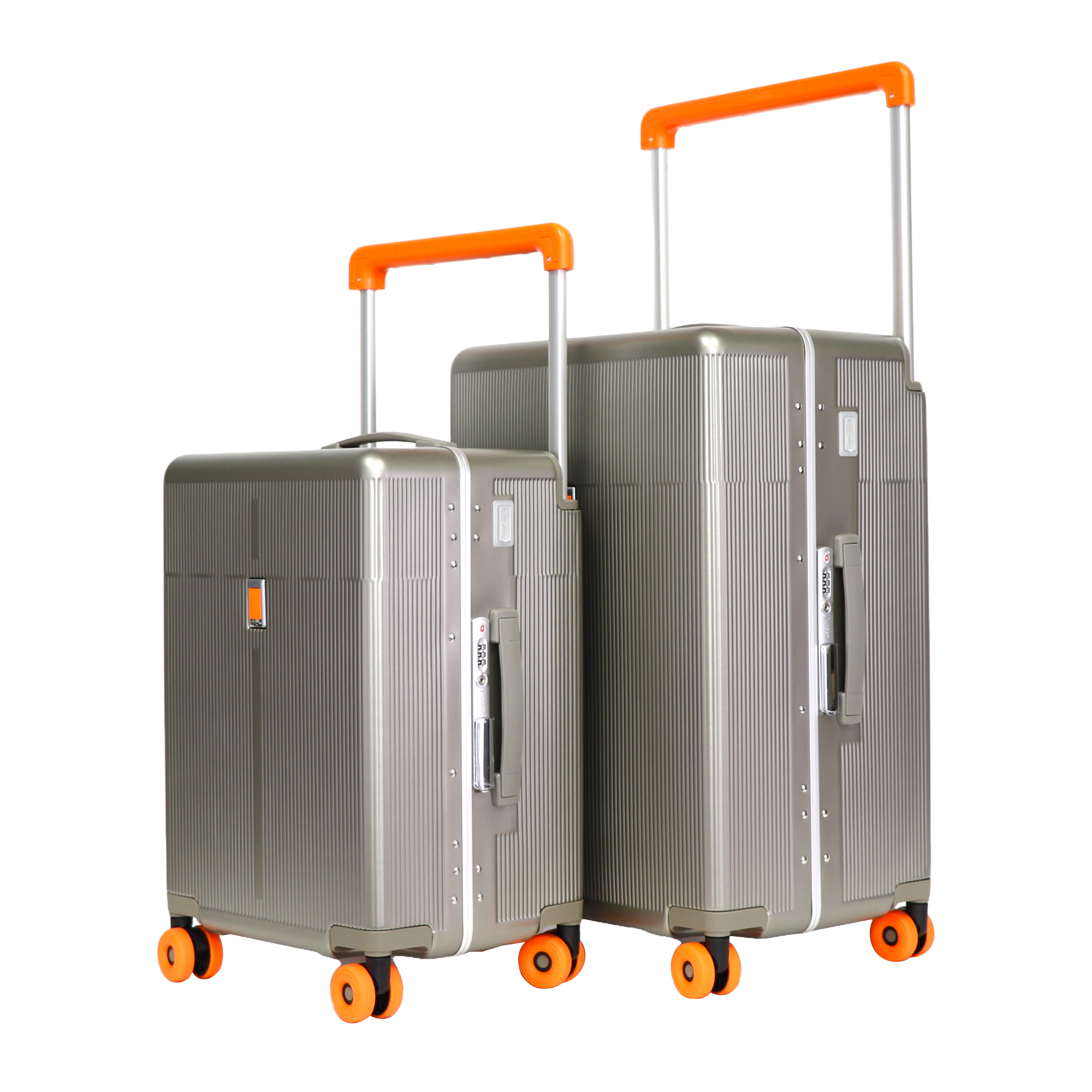 Hot Selling Large Capacity PC Aluminum Frame Suitcase Carry-On Luggage with Cup Holder TSA Lock Hook Hard Shell for Travel