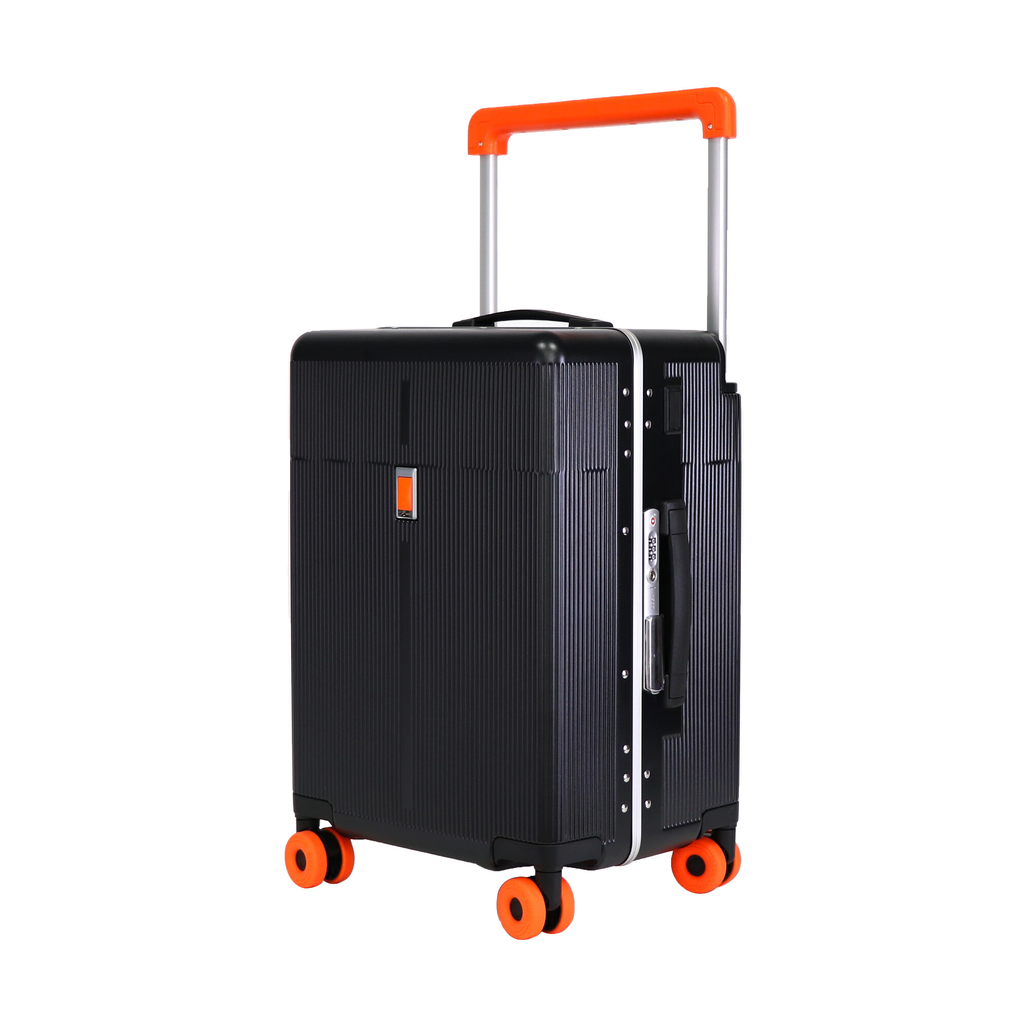 Hot Selling Large Capacity PC Aluminum Frame Suitcase Carry-On Luggage with Cup Holder TSA Lock Hook Hard Shell for Travel