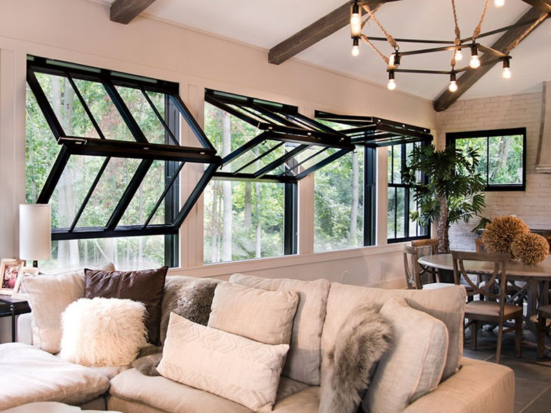 40#/ 63#/ 77#/ Series All Aluminum Multi-stop Fold Up Windows